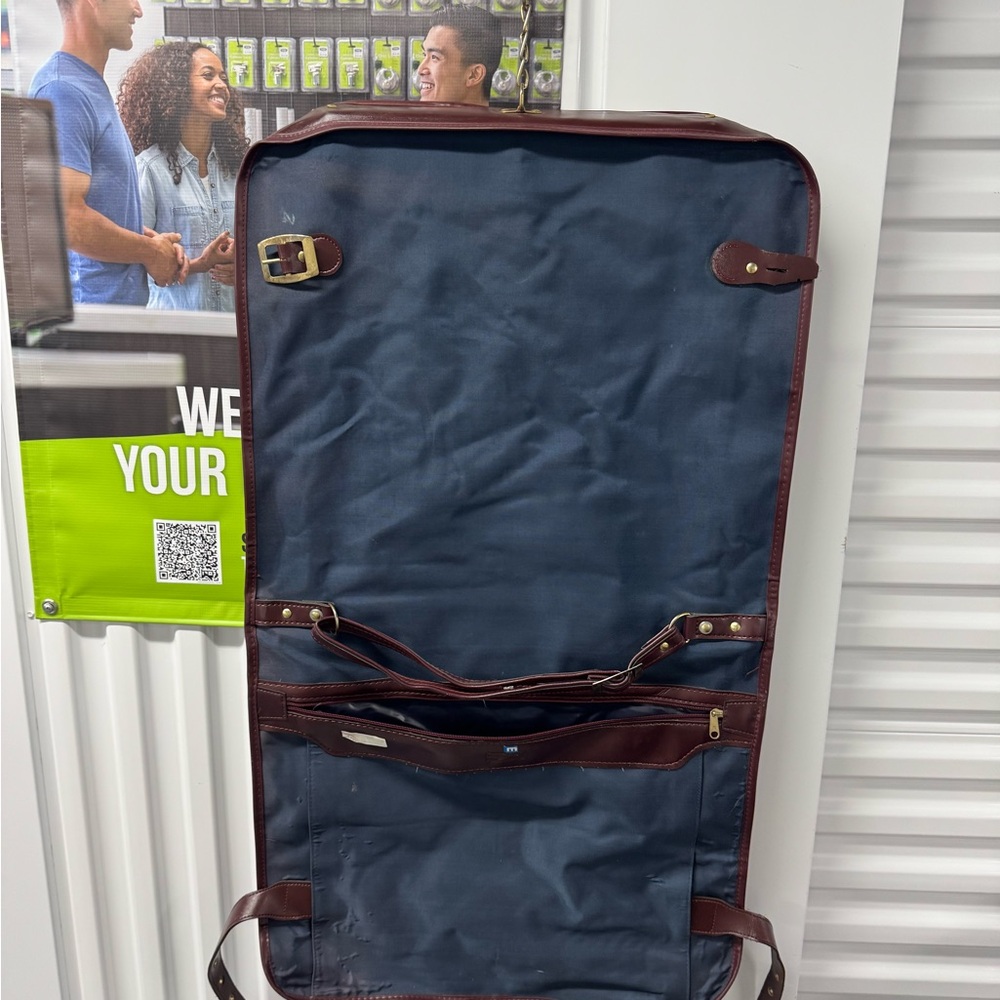 Men's Brown and Blue Travel Garment Bag